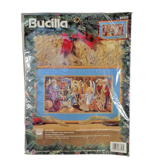 Bucilla Nativity Cross Stitch Kit 15"x8" by Nancy Rossi - Sealed 1995 - Picture 4 of 9